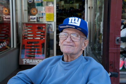 Irv Fishman outside of Frank's Sport Shop.