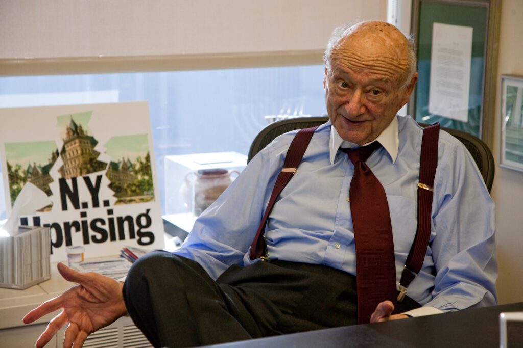 Ed Koch, former Mayor of New York City, still an energetic pol at age 86 in 2010 when I took this photo. (He died in 2013.
