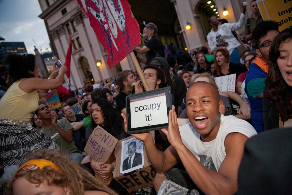 During Occupy Wall Street in 2011, protesters marched over to 1 Police Plaza for a demonstration.