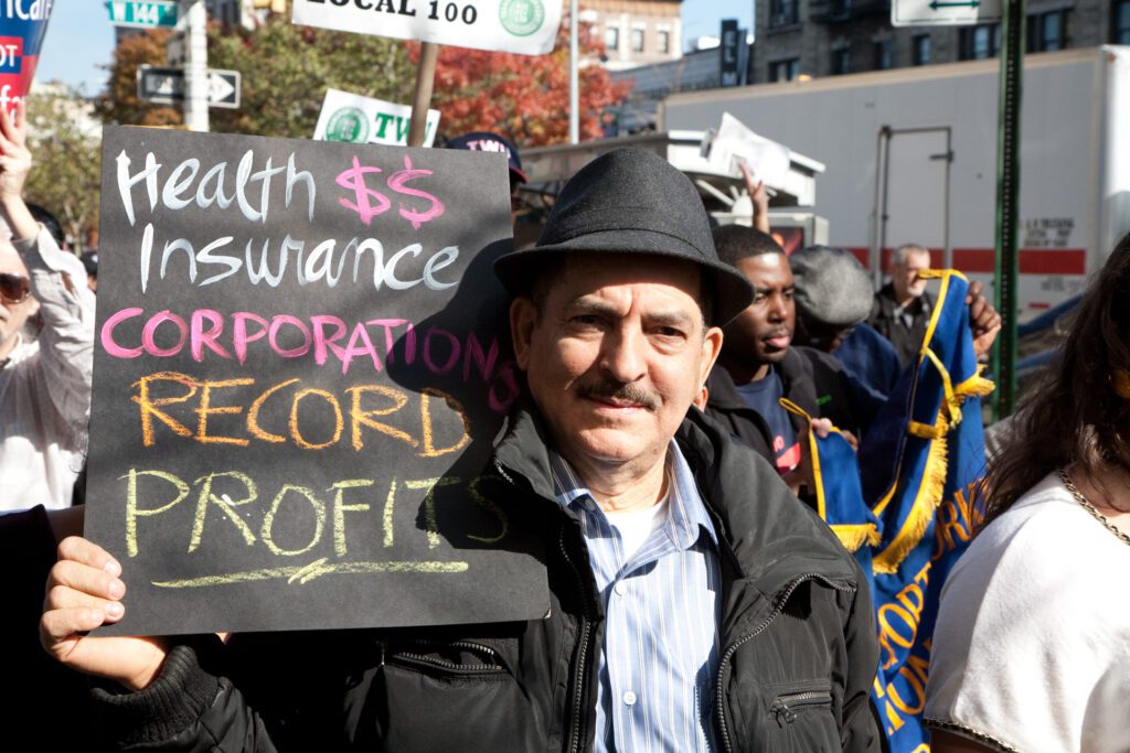 Protester in an Occupy Wall Street March from Washington Heights, Nov., 2011