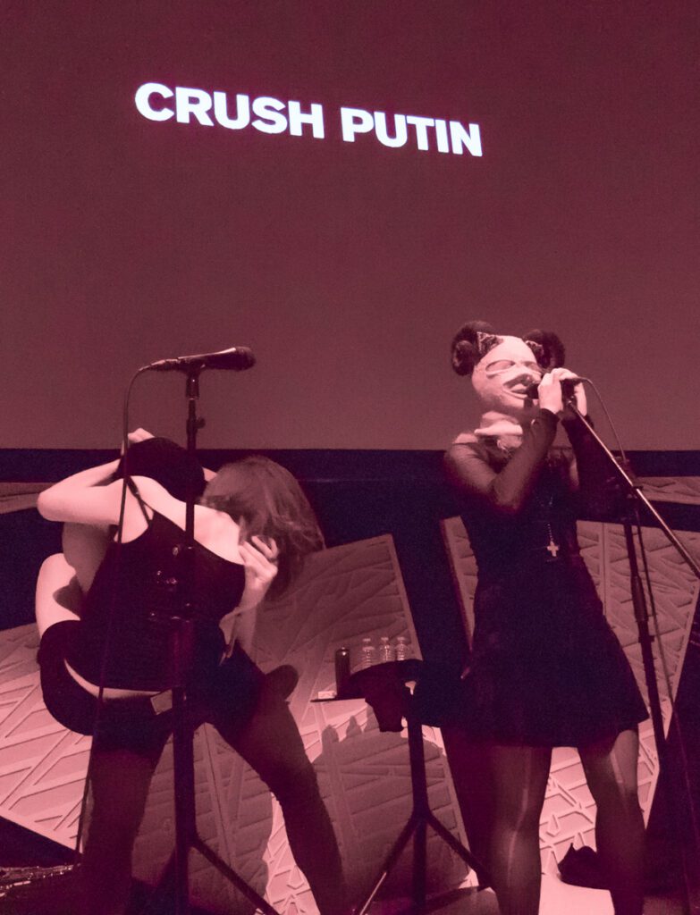 Because of the trouble they're in protesting the war on Ukraine, most members of the band are now in Lithuania.