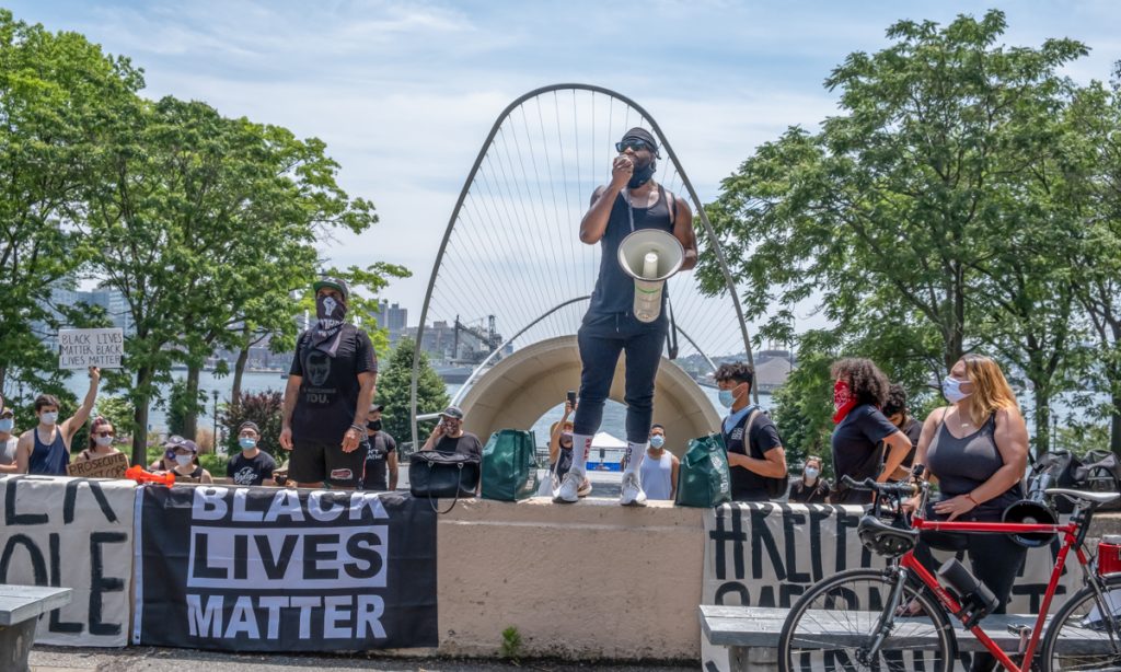 Black Lives Matter March began in East River Park on the Lower East Side of New York.